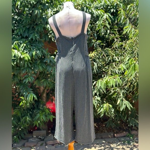 Wild Fable Black & White Vertical Stripes Tank Pantsuit - Picture 5 of 8